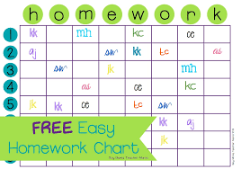Teacher Mama Free Easy Homework Chart Boy Mama Teacher Mama