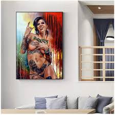 zhengchen Print on Canvas Painting Sexy Nude Naked Tattoo Girl Poster and  Prints Wall Art Picture Nordic Living Room Home Decor 60 x 90 cm  23.6 x  35.4 Inches No Frame : Amazon.de: Home & Kitchen