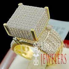 Ladies Women S Big Bold Yellow Gold Plated Engagement Wedding Ring Band Silver Wedding Rings Engagement Wedding Ring Bands Large Wedding Rings