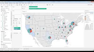 Sample Map With Pie Chart With Dual Axis In Tableau Desktop