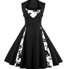 Missjoy Womens 1950s Retro Plus Size Polka Dot Swing Cocktail Party Dress