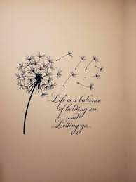 Dandelion Wall Decal Quote Life Is A Balance Holding On Letting Go Inspirational Quote Wall Art Vinyl Lettering Bedroom Flower Decor 15 Inspirational Quotes Wall Art Wall Art Quotes Dandelion Quotes