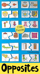 Winter puzzles for some winter indoor fun; Opposites Puzzles For Preschool Totschooling Toddler Preschool Kindergarten Educational Printables
