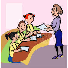 Online training concept computer screen male. Cartoon Classroom With Students And A Teacher Clipart Commercial Use Gif Wmf Svg Clipart 138679 Graphics Factory
