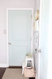 A Mudroom Painted Door With Sherwin Williams Rainwashed Paint Color Such A Gorgeous Color To Blue Interior Doors Painted Interior Doors Black Interior Doors