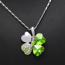 Available in 10k and 14k gold and sterling silver. Four Leaf Clover Necklace Green Necklaces Goudkat