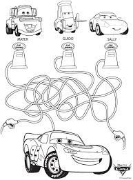 This Disney Cars Printable Is Just Like The Visual Tracing Exercises My Son Does For Vt Saving For A Rainy Day Boyama Sayfalari Labirentler Resimler