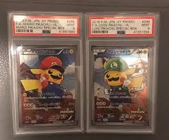 We have several pieces in stock depending on the product. Psa 9 Mint Mario Luigi Pikachu Set Japanese Xy Promo Fu