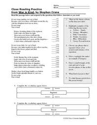 Poetry Analysis Stephen Crane S War Is Kind Poetry Analysis Constructed Response Questions Analysis