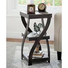 Twisted Side Table Modern Accent Table With Distressed Black Finish Walmart Com In 2020 Cheap End Tables Modern Side Table Modern Accent Tables