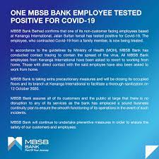 Find the location of your favourite malaysia bank. Employee From Mbsb Bank Confirmed With Covid 19 Branch Closed Varnam My