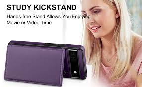 Amazon.com: Bizzib for Google Pixel 6A Case Leather Wallet with Card  Holder, Flip Cover Kickstand Magnetic Closure Shockproof Heavy Duty  Protective ...