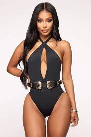 Riding Solo Western Double Buckle Swimsuit Black Gold Black Swimsuit Swimsuits Fashion Nova Models