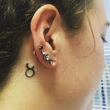 Pin By Lt On Tattoo Ideas Taurus Tattoos Behind Ear Tattoo Taurus Symbol Tattoo