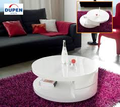 Spain Made Contemporary White Lacquered Rotary Coffee Table Coffee Table Coffee Table And Side Table Set Coffee Table With Drawers