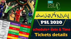 Psl 2020 Schedule Pakistan Super League 2020 Complete Schedule Psl 5 In 2020 Team Schedule Psl League