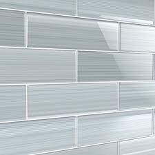 Mosaic tile backsplash glass border home design and decor ideas kitchen. Bodesi Heron Gray 4 In X 12 In Glass Tile For Kitchen Backsplash And Showers 10 Sq Ft Per Box Hpt Hr 4x12 The Home Depot