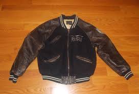 Avirex Varsity Leather Wool Bomber The Fighting Six Squadron Navy Medium Avirex Bomber Leather