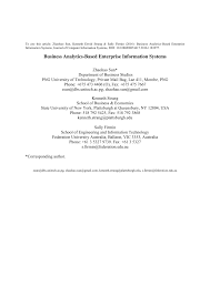 Pdf Business Analytics Based Enterprise Information Systems