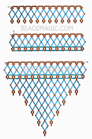 This free beading pattern is a right angle weave, and each bead always has a seed bead either side of the crystal or pearl. Free Pattern For Necklace Waterfall Beads Magic