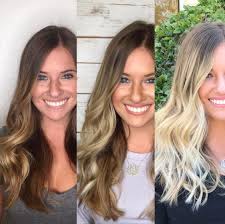 Brown To Cool Blonde Balayage Transition Hair Stages Brown Ombre Hair Brown To Blonde Ombre