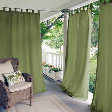 Elrene Green Solid Tab Top Room Darkening Curtain 52 In W X 108 In L 026865643145 The Home Depot Indoor Outdoor Curtains Outdoor Curtain Panels Outdoor Curtains