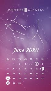 An water sign, ruled by the moon. Astrology Calendar June 2020 Astrologyanswers Com
