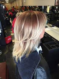 Morgan Came In Super Blonde With Traditional Foil Highlights And Wanted A Low Maintenance Ombre So We Darkened Her Root Low Maintenance Blonde Medusa Hair Hair