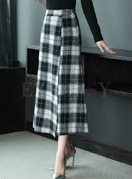 Black And White Maxi Skirt Outfit Skirts Skirts Winter High Waist Thicken Black White Plaid Maxi Skirt In 2020 Skirt Outfits Fashion Midi Skirt Outfit