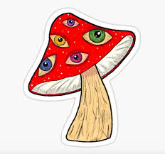 Red Mushroom With Eyes Sticker By Samantha Fuchs In 2021 Indie Drawings Mushroom Art Indie Art