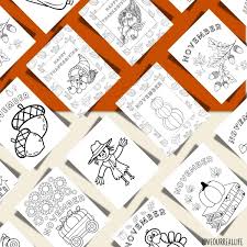 Free November Coloring Pages: 12 Printable Fall and Thanksgiving Designs ⋆  Love Our Real Life