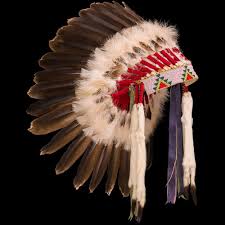 Plains Eagle Feather War Bonnet Replica 3001 16 01 Side View 4colors Native American Headdress Eagle Feathers Native American Art