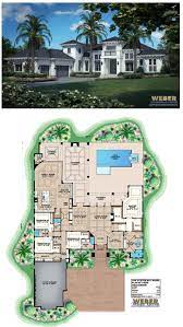 West Indies House Plan Coastal Contemporary Home Floor Plan Mansion Floor Plan Dream House Plans Bay House Plans