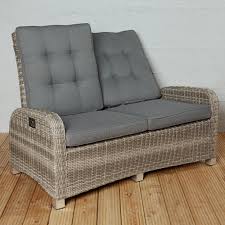 Wohnzimmer Feeling Im Garten 2 Sitzer Sofa Aus Polyrattan Mit Verstellbarer Ruckenlehne Gartenmobel Sets Gartensofa Gartenmobel