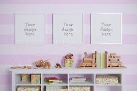 Set Of 3 White Kids Frames Mockup In 2020 Free Psd Mockups Templates Mockup Free Psd Frame Mockups