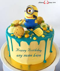 Here are some minion cakes posted on cakesdecor. Minion Birthday Cake With Name Edit Enamewishes