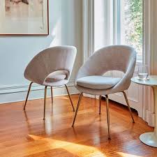 Orb Upholstered Dining Chair Dusty Blush West Elm 249 Upholstered Dining Chairs Dining Chairs Midcentury Modern Dining Chairs