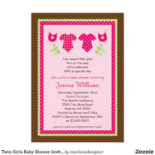 Twin Girls Baby Shower Invitation Zazzle Com Baby Shower Invitations For Boys Baby Shower Invites For Girl Twins Baby Shower Invitations