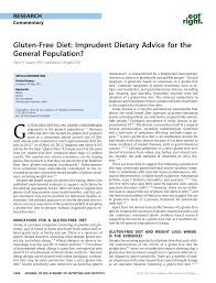 Pdf Gluten Free Diet Imprudent Dietary Advice For The General Population