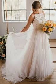How to make a tutu dress. Lace Halter Boho Ivory Wedding Dress With Tulle Skirt Loveangeldress