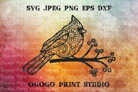 Cardinal Svg Zentangle Svg Bird Svg Mandala Svg 231502 Cut Files Design Bundles