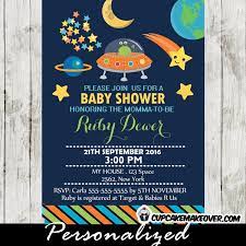 Outer Space Themed Baby Shower Invitation Personalized D2 Cupcakemakeover Space Baby Shower Baby Shower Themes Baby Shower Invitations