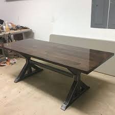 Trestle Table Legs With 2 Braces Model Tr11dcb2 Heavy Etsy Industrial Dining Table Dining Table Legs Modern Table Legs