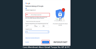 Perlu diketahui juga bahwa cara ini dapat dilakukan pada berbagai macam operasi sistem mulai dari ios, android, os x, pc, maupun chrome. 2 Cara Membuat Akun Gmail Tanpa No Hp Gambar Infokuy