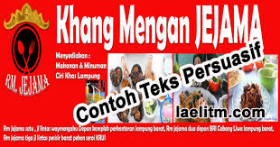 Kalimat persuasif adalah kalimat yang bersifat ajakan atau membujuk. Contoh Teks Persuasif Lengkap Dengan Pengertian Ciri Ciri Fungsi