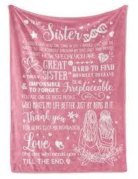 INNObeta Sister Throw Blanket - Flannel Blankets for Step Sisters, Girl BFF,  Cousin, Best Friend on Christmas, Birthday, Graduation, Thanksgiving - 50