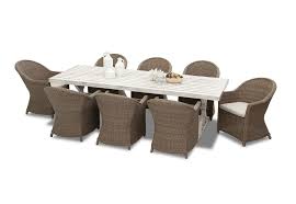 Attention miami, new york, los angeles, houston, chicago, toronto, atlanta, dallas and san francisco: Natural Brushed Vintage Miami 9 Piece Outdoor Dining Setting Amart Furniture