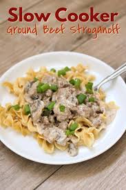 Slow Cooker Ground Beef Stroganoff 365 Days Of Slow Cooking And Pressure Cooking Recipe Slow Cooker Ground Beef Ground Beef Stroganoff Stroganoff Slow Cooker