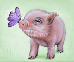 Mini Pig Nursery Decor Pig Giclee Canvas Micro Pig Wrapped Canvas Miniature Pig Teacup Pig Pocket Pig Kids Decor Chi Pig Art Pig Painting Pig Wall Art