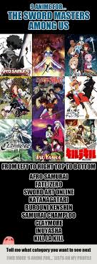 9 Anime For The Sword Masters Among Us Anime Reccomendations Anime Suggestions Otaku Anime